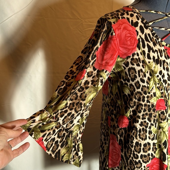 Rose/Cheetah Dress Size Large - Picture 2 of 3